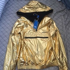 Adidas original gold hooded windbreaker 2xs